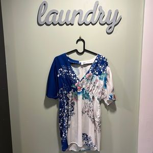 Promod Blue & White Floral Tunic